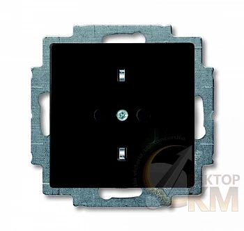 Розетка 1-м СП Basic 55 16А IP20 250В Schuko винт. клеммы chateau-black черн. ABB 2CKA002011A6147