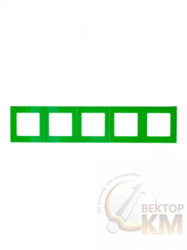 ABB  | Рамка Levit 5п зел./дым. черн.  2CHH015050A6067