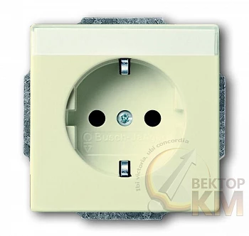 Розетка 1-м СП Solo/future 16А IP20 250В Schuko с полем для надписи savanne/сл. кость ABB 2CKA002011A3726