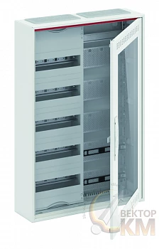 Шкаф 60М навесной с медиапанелями IP30 800х550х160 с расстоянием между DIN-рейками 125мм и самозажимными клеммами N/PE и Wi-Fi дверью с вент. отверстиями CA25VMW ABB 2CPX052221R9999