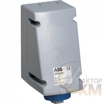 Розетка 216RL4W 16А 2P+E 4ч для монтажа на поверхность с подкл. шлейфа IP67 ABB 2CMA168457R1000