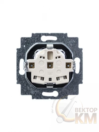 ABB  | Розетка Levit с заземл. с защ. шторками 16А серебр./дым. черн.  2CHH203457A6070