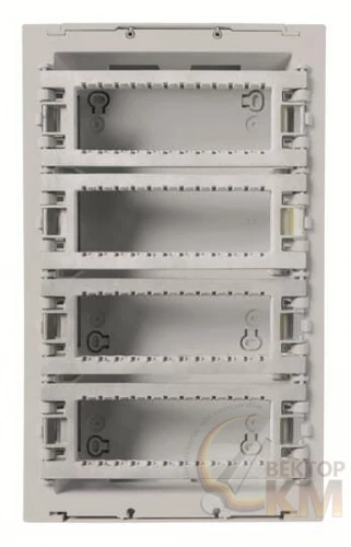 ABB  | Бокс поста централизации открытого монтажа на 24 модуля (4 ряда) серебр.  2CLA129400T1301