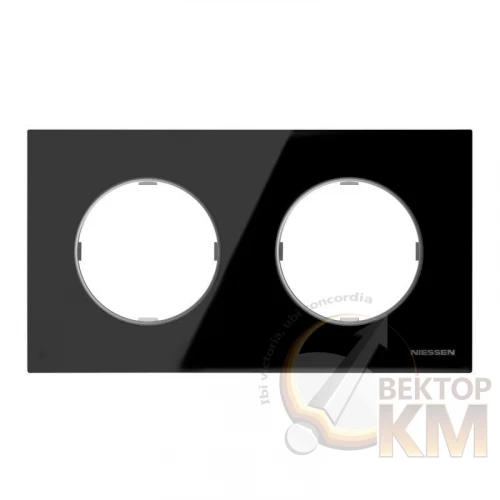 ABB  | Рамка 2-м Sky Moon стекло черн.  2CLA867200A3101