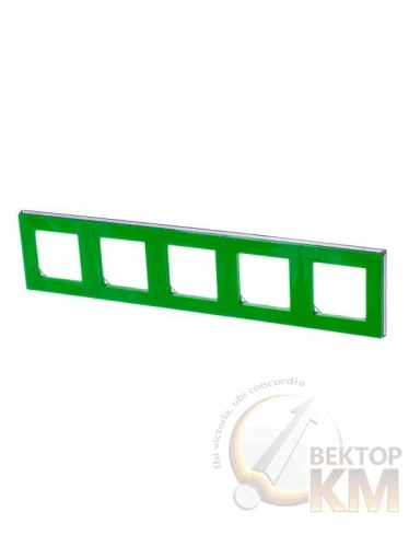 ABB  | Рамка Levit 5п зел./дым. черн.  2CHH015050A6067