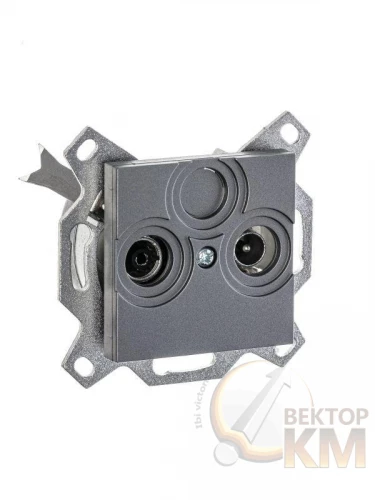 ABB  | Розетка TV-R Levit проходная 7дБ сталь  2CHH083607A6069