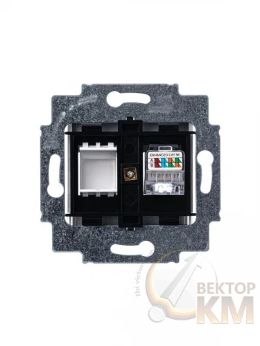 ABB  | Розетка информационная Levit RJ45 кат. 5e и заглушка сер.  2CHH295117A6016