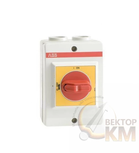 ABB  | Рубильник в боксе OTP16KA3M до 16А 3п 1НО доп. контакт красн./желт. ручка резьба 4хМ20  1SCA022399R6590