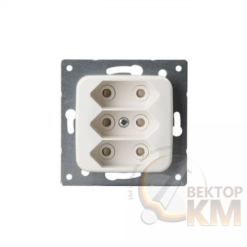 ABB  | Розетка 3-м СП 2.5А IP20 250В без заземл. бел.  2TKA000974G1