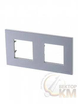 Рамка 2-м 4мод. Zenit серебристый ABB 2CLA227200N1301