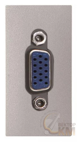 ABB  | Механизм VGA (DE-15) 3.5мм разъема 1мод. Zenit серебр.  2CLA215550N1301
