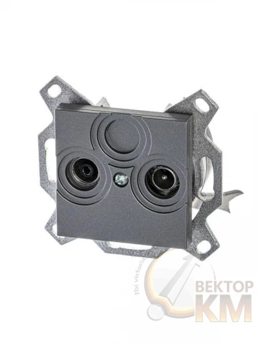 ABB  | Розетка TV-R Levit проходная 7дБ сталь  2CHH083607A6069