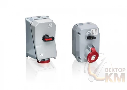 ABB  | Розетка 2125MM6 125А 2P+E 6ч с выкл. и мех. блокировкой металл. IP44  2CMA168047R1000