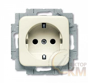 Розетка 1-м СП 1мод. Busch-Duro 2000 SI 16А IP20 250В Schuko защ. шторки сл. кость ABB 2CKA002013A4938