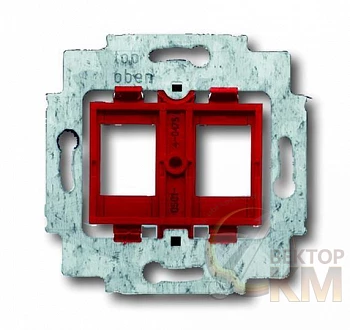 Суппорт для 2-х неэкранированных LWL разъемов фирм AMP/tyco Electronics; BTR; KRONE; RADIALL; Setec с красн. цоколем без распорок ABB 2CKA001753A9972