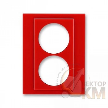 Панель сменная 2-м Levit с заземл. на розетку красн. ABB 2CHH132223A8065