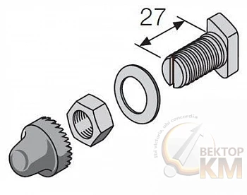Комплект соединительный под плоскую шину М8 L=27 (уп.12шт) ABB AD1064