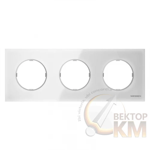 ABB  | Рамка 3-м Sky Moon стекло бел.  2CLA867300A3001
