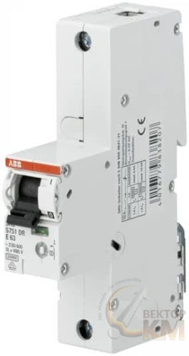 ABB  | Выключатель автоматический 1п S751DR-K63 селект.  2CDH781010R0607