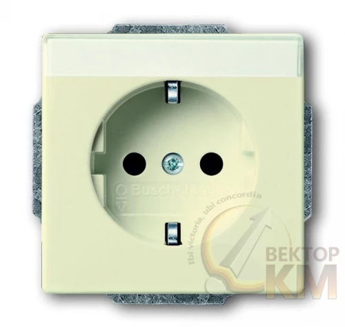 ABB  | Розетка 1-м СП Solo/future 16А IP20 250В Schuko с полем для надписи savanne/сл. кость  2CKA002011A3726