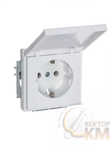 ABB  | Розетка 1-м СП Solo/future 16А IP20 250В Schuko с крышкой бел. бархат  2CKA002018A1494