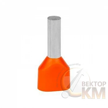 Наконечник кабельный 2FER4018P-F медь лужен./полипропилен втулка двойной оранженый 2х4кв.мм 28мм (уп.100шт) ABB 7TCA301140R0400