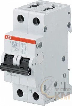 Выключатель автоматический модульный 2п (1P+N) K 40А 6кА S201 K40NA ABB 2CDS251103R0557