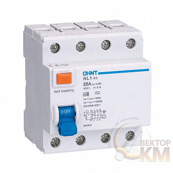 УЗО NL1-100 S  4P 100A 300mA 10kA тип AC (R) (CHINT) 200425
