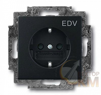 Розетка 1-м СП Solo/future 16А IP20 250В Schuko с маркир. "EDV" черн. бархат ABB 2CKA002013A5332