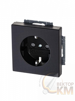 Розетка 1-м СП Solo/future 16А IP20 250В Schuko защ. шторки черн. бархат ABB 2CKA002013A5333