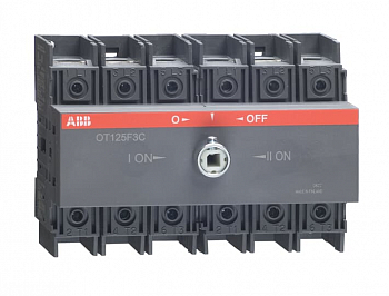 Рубильник реверсивный OT125F3C 125А (90А AC23) ABB 1SCA105037R1001