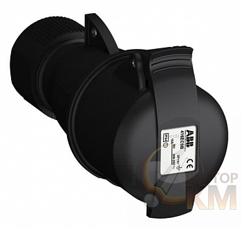 Розетка кабельная 416EC9B Easy&Safe 416EC9B 16А 3P+N+E IP44 9ч черн. ABB 2CMA103595R1000