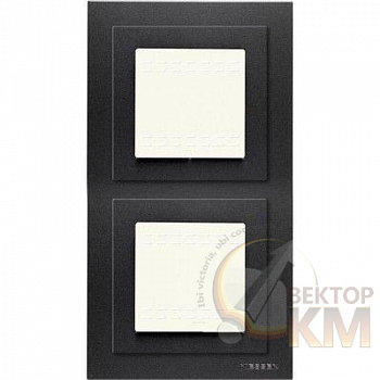 Рамка 2-м 2мод. Zenit монтажная + набор монтаж. IP55 FM антрацит ABB 2CLA327200N1801