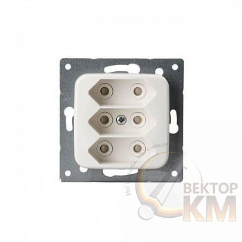 Розетка 3-м СП 2.5А IP20 250В без заземл. бел. ABB 2TKA000974G1