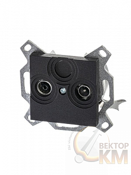 Розетка TV-R Levit проходная 7дБ антрацит ABB 2CHH083607A6063