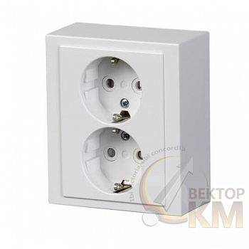 Розетка 2-м ОП Impressivo 16А IP21 бел. ABB 2TKA00001607
