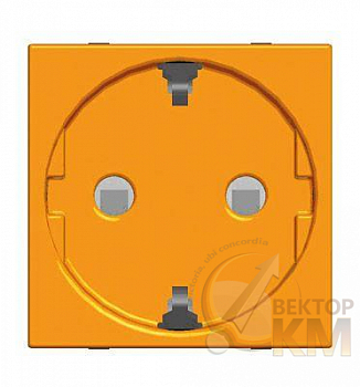 Розетка 1-м СП 2мод. Zenit 16А IP21 250В с заземл. Schuko защ. шторки для спец. сетей оранж. ABB 2CLA228800N9001