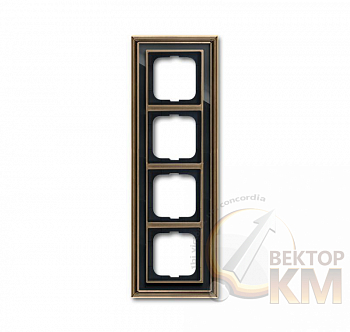 Рамка 4-м Династия Латунь античная стекло черн. ABB 2CKA001754A4588