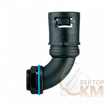 Фитинг Adaptalok ATS AT C90 d21мм PF050 AT21/PF050/C90/BLB 90град. нейлон/эластомер черн./голуб. (уп.10шт) ABB 7TCA296170R0303