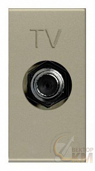 Розетка TV 1мод. Zenit с накладкой шампань ABB 2CLA215000N1901