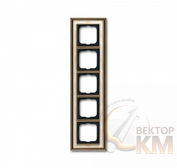 Рамка 5-м Династия Латунь античная бел. роспись ABB 2CKA001754A4594