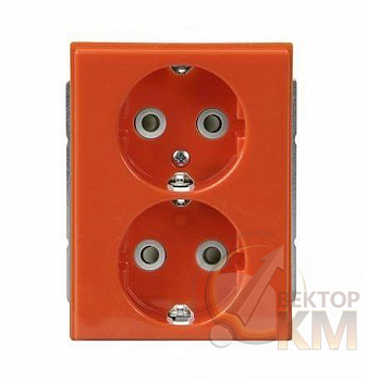 Розетка 2-м СП Impressivo 16А IP20 230В Double Schuko оранж. RAL2000 ABB 2TKA00002963