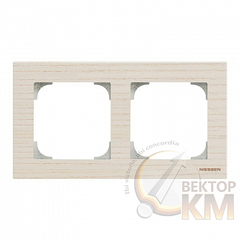 Рамка 2-м Sky дерево белый ясень ABB 2CLA857200A2001