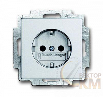 Розетка 1-м СП Future/solo 16А IP20 250В Schuko с LED-подсветкой серебр./алюм. ABB 2CKA002013A5293