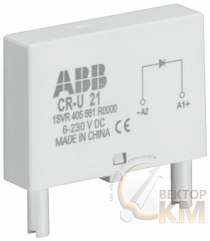 Светодиод CR-U-91V для реле CR-U 110-230В AC/DC зел. ABB 1SVR405664R1100