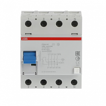 Выключатель диф. тока 4п 125А 30мА тип AC F204 ABB 2CSF204001R1950