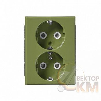Розетка 2-м СП Impressivo 16А IP20 230В Double Schuko зел. R6025 ABB 2TKA00002964