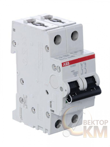 ABB  | Выключатель автоматический модульный 2п C 0.5А 6кА S202 C0.5  2CDS252001R0984