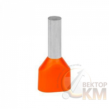 Наконечник кабельный 2FER4018P-F медь лужен./полипропилен втулка двойной оранженый 2х4кв.мм 28мм (уп.100шт) ABB 7TCA301140R0400