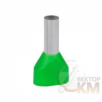 Наконечник кабельный 2FER6018P-F медь лужен./полипропилен втулка двойной зел. 2х6кв.мм 29мм (уп.100шт) ABB 7TCA301140R0397
